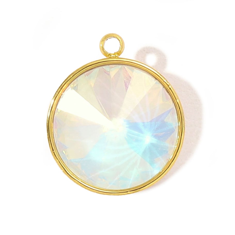 1 pieza DIY de vidrio geométrico de acero inoxidable color dorado para mujer 