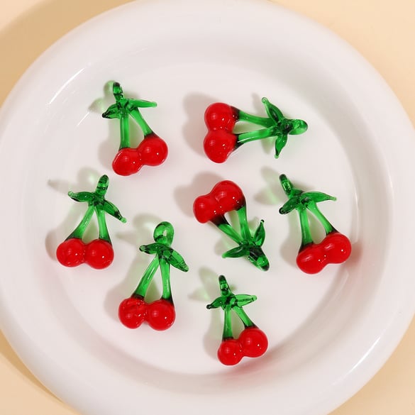 1 stuk eenvoudige serie schattige planten glazen sieraden kralen