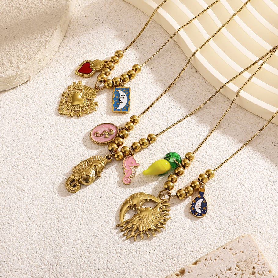 1 Piece Romantic Series Elegant Heart Stainless Steel Gold Color Women's Pendant Necklaces Picture3