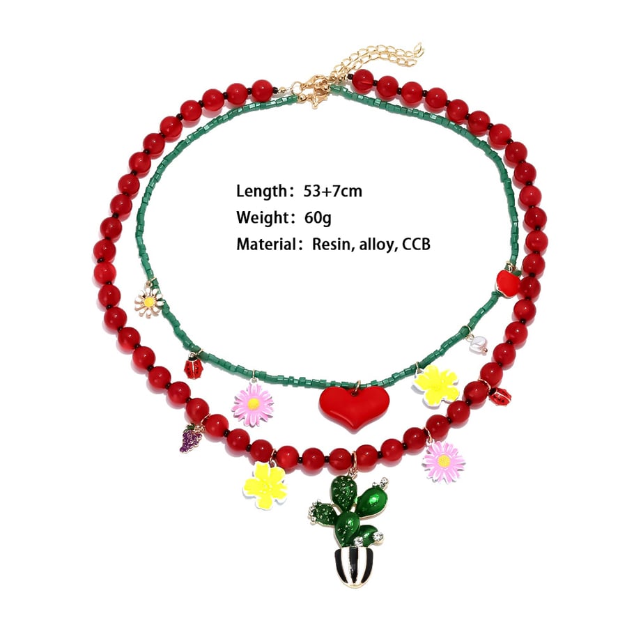 1 juego de collares de cuentas de flores 