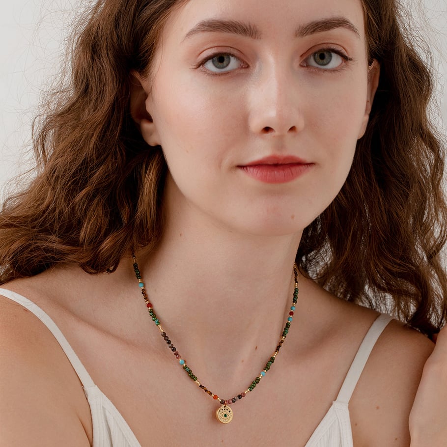 Natural Stones Gold Color Women's Pendant Necklaces h5Picture2