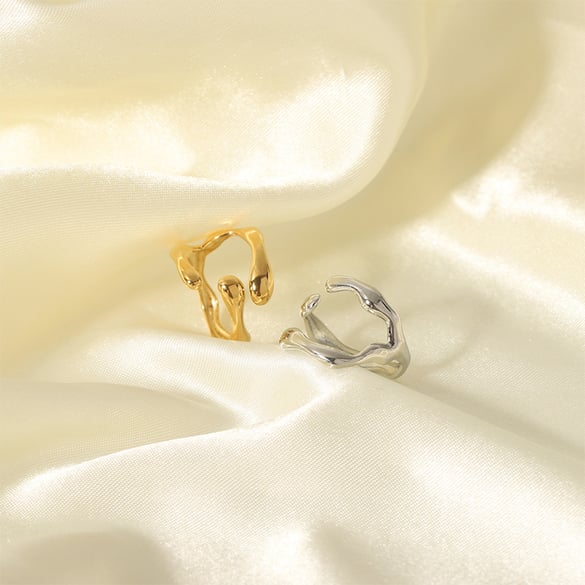 1 Piece Stainless Steel Gold Color Minimalist Rings