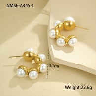 NMSE-A445-1 Pendientes de cinco perlas Imagen13