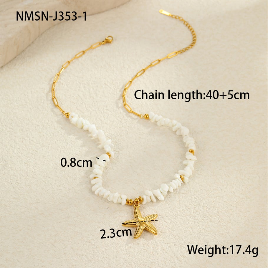 Vacation Geometric Stainless Steel   Gold Color  Women's Pendant Necklaces 