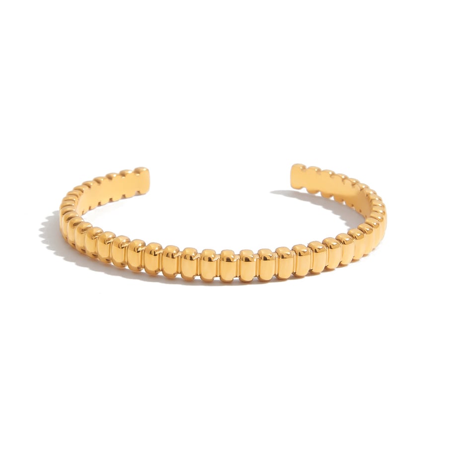 1 Piece Simple Stainless Steel Gold Color Women's Cuff Bracelets 