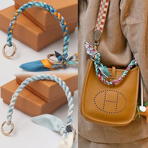 1 Piece Stylish Series Sennit Scarves Gold Color Aluminum Phone Strap 2