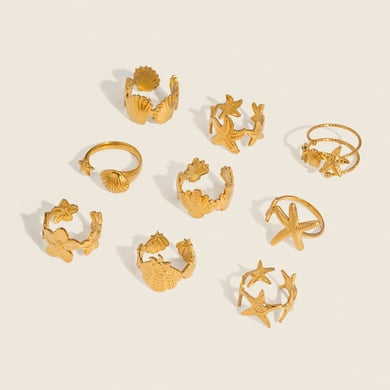 1 anello regolabile color oro in acciaio inossidabile oceanico h5 Immagine4