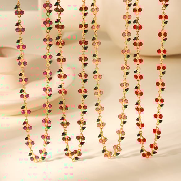 Sweet Plant Stainless Steel  Gold Color  Women's Chain Necklaces