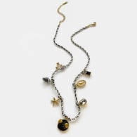 Collana multi-pendente nera con gocce di olio Immagine2