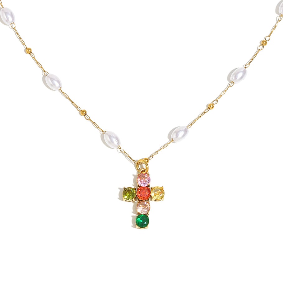 Light Luxury Series Stainless Steel Cross Women's Necklace 