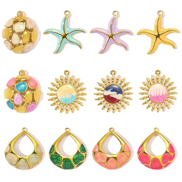 1 Piece Daily Sun Stainless Steel Gold Color Women's Pendants 2
