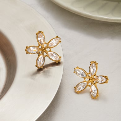 1 Paar romantische Serie süße Blume Edelstahl Gold Farbe Damen Ohrstecker h5 Bild3