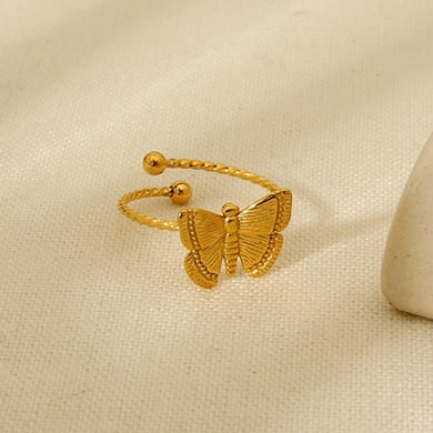 Elegant Animal Stainless Steel  Gold Color  Women's Adjustable Rings h5 Picture4