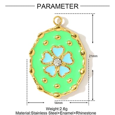1 Piece Colorful Series DIY Droplet Stainless Steel Gold Color Women's Pendants h5 Picture2