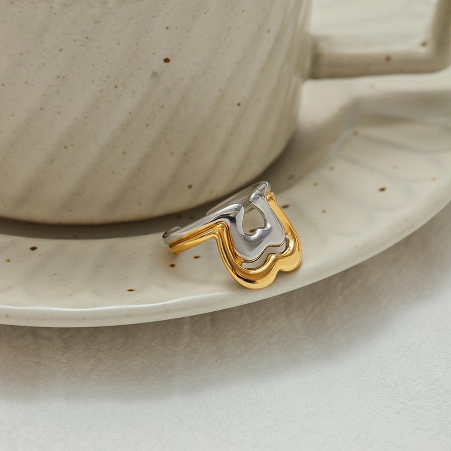 1 Piece Classic Geometric Stainless Steel Gold Color Minimalist Rings h5Picture6