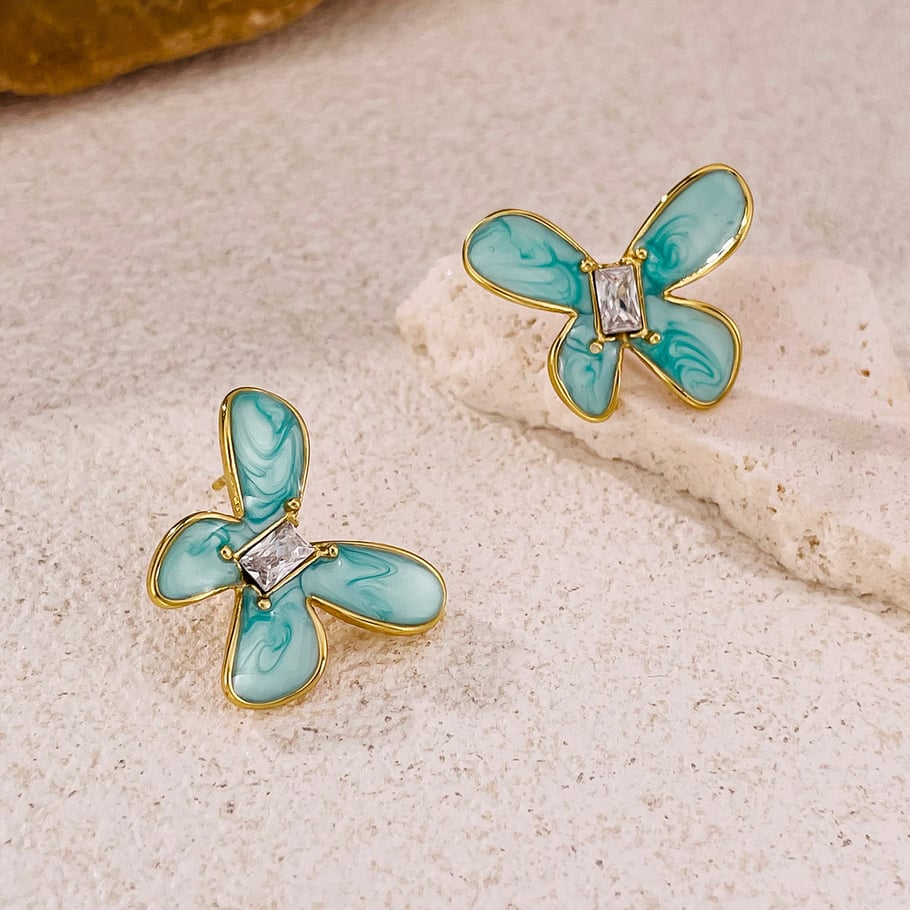 1 paire de boucles d&#39;oreilles à tige en acier inoxydable couleur or pour femme, série Simple, motif animal quotidien Image2