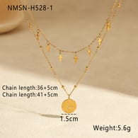 NMSN-H528-1 Gold Double Layer Necklace 