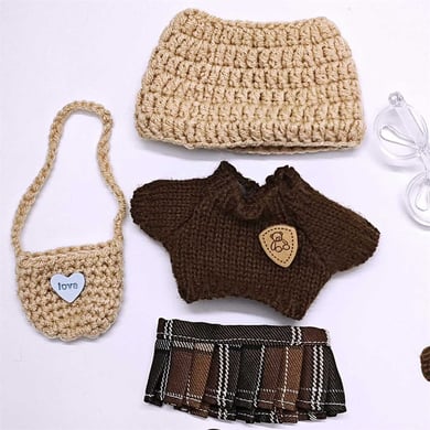 Brauner Pullover, süßes Kleiderset für Puppen (KEINE Puppe) h5 Bild4