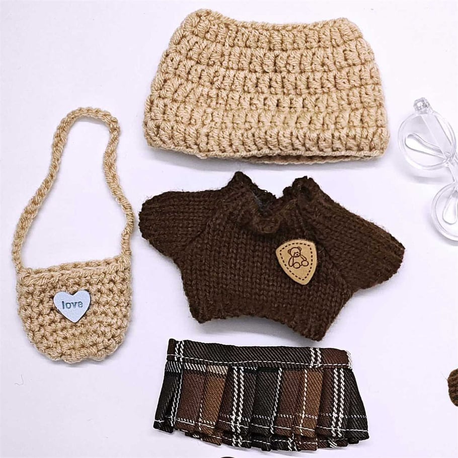 Brauner Pullover, süßes Kleiderset für Puppen (KEINE Puppe) Bild4
