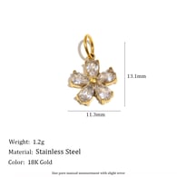 Pendentif Fleur Zircon - Or Image10