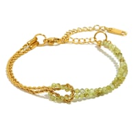 Bracelet chaîne torsadée en pierre naturelle - or - 5 Image5