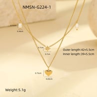 NMSN-G224-1 Altın Çift Kolye 