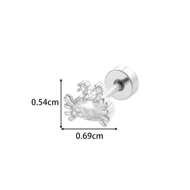1 Piece Oceanic Copper Gold Color Zircon Piercings Earrings h5 Picture2