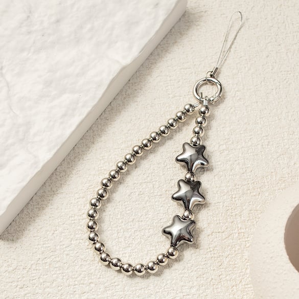 1 Piece Stylish Series Silver Heart Aluminum Phone Strap
