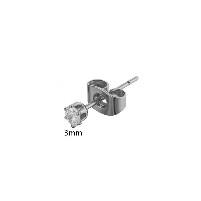 1 Piece Simple Stainless Steel Gold Color Zircon Piercings Earring Picture2