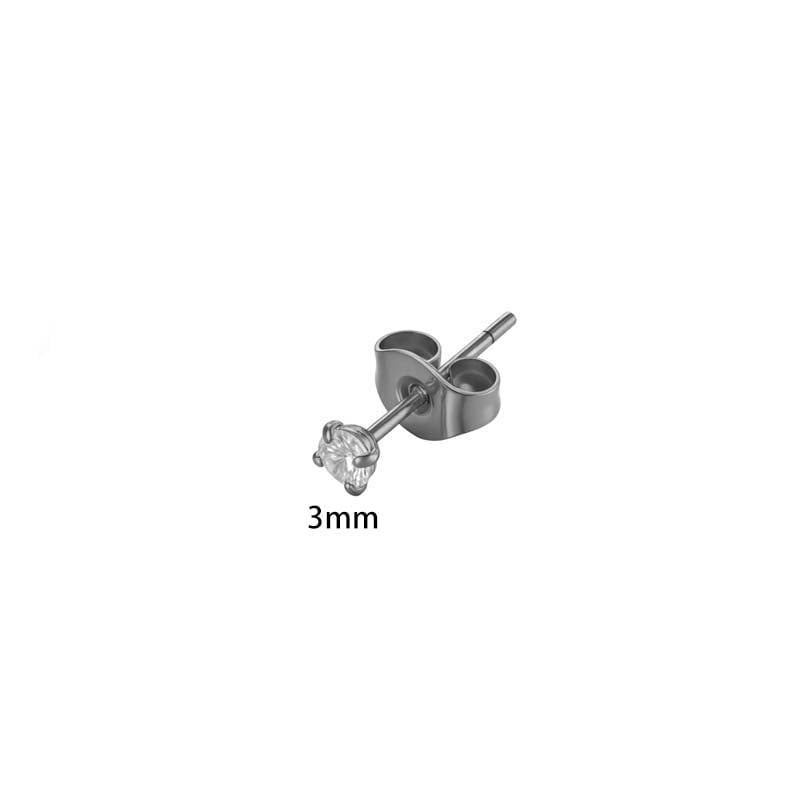 1 Stück schlichter Edelstahl Goldfarben Zirkon Piercings Ohrring Bild2