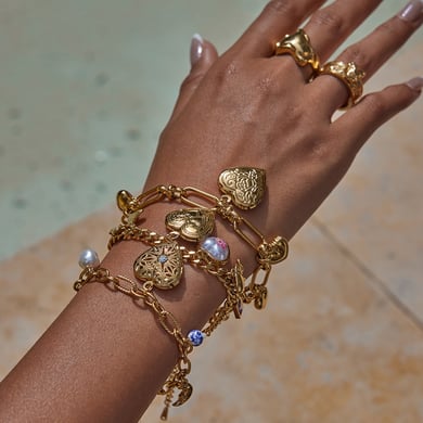 1 Piece Delicte Heart Stainless Steel Gold Color Women's Charm Bracelets h5 Picture2