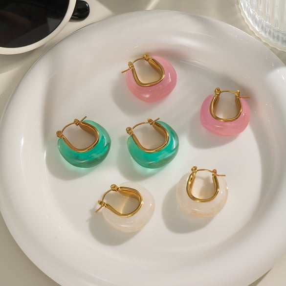 1 Pair Simple U-shaped Hoop Earrings 2