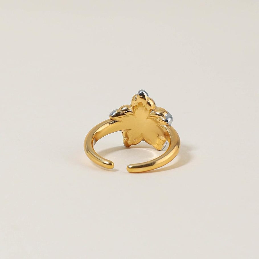 1 Piece Personality Star Stainless Steel Gold Color Women's Adjustable Rings Picture6