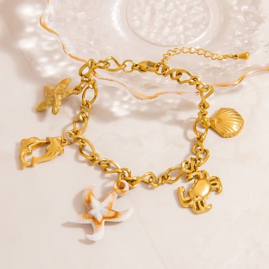 1 Piece OCeanic Stainless Steel Gold Color Charm Bracelet h5 Picture3