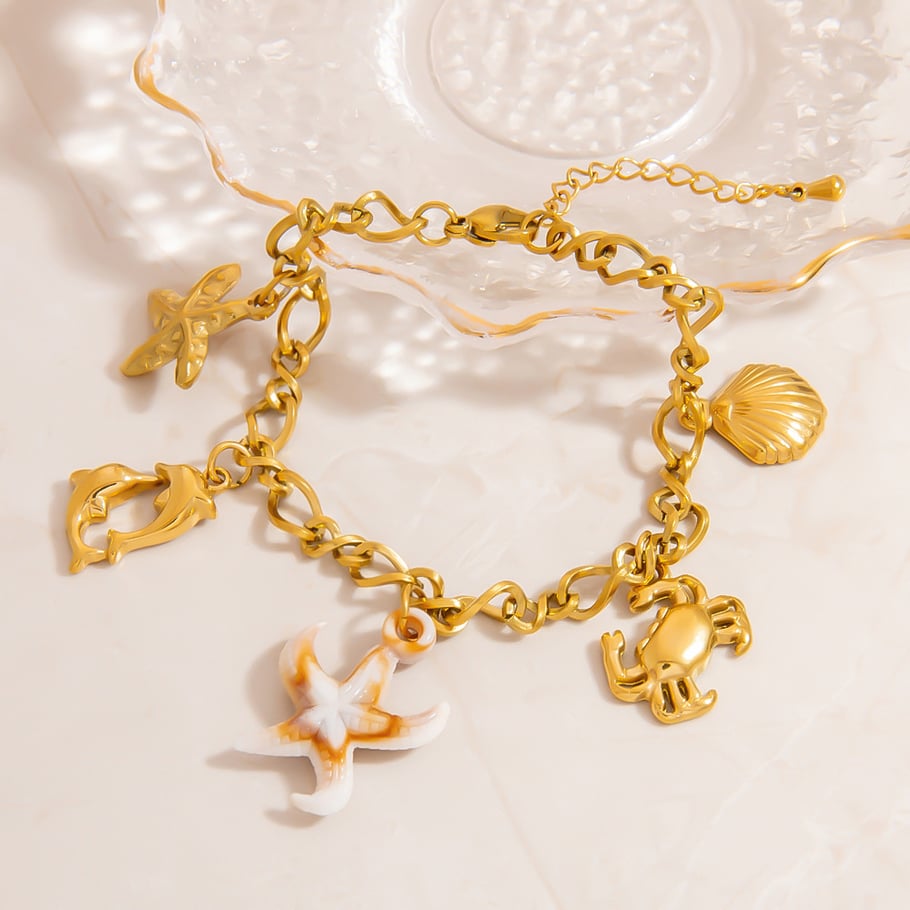 1 Piece OCeanic Stainless Steel Gold Color Charm Bracelet Picture3