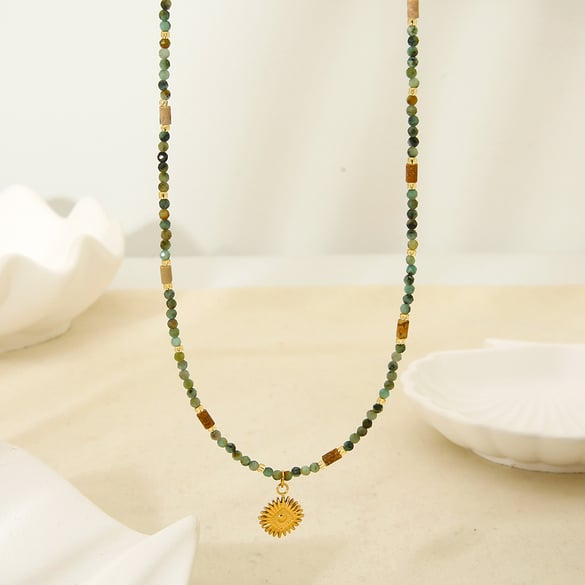 1 Piece Natural Stones Beaded Necklace 2