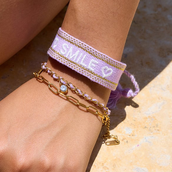 1 Piece Daily Purple Coconut Palm Stainless Steel Gold Color Women's Charm Bracelets 2