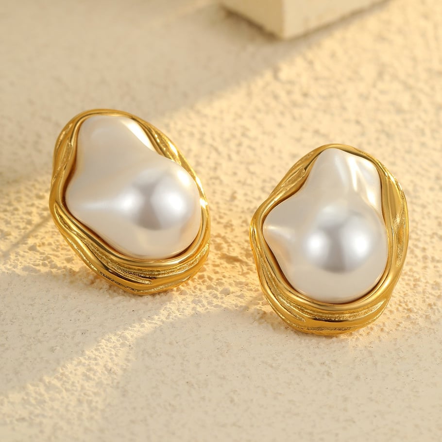Pendientes colgantes de acero inoxidable con diseño de flores de lujo para mujer Imagen3
