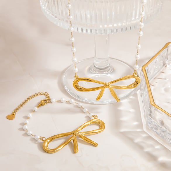 Simple Series Sweet Geometric Imitation Pearl  Women's Pendant Necklaces
