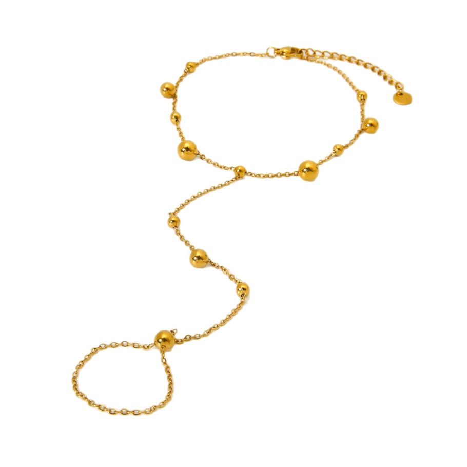 Pulsera de acero inoxidable color dorado con cierre de dedo. Imagen5