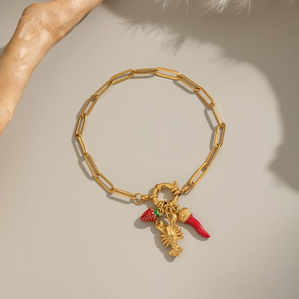 1 Piece Lobster Stainless Steel Charm Bracelet