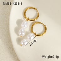 NMSE-K238-3 Pendientes de dos cuentas de arroz Imagen2