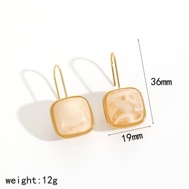 1 Pair Square Drop Earrings h5 