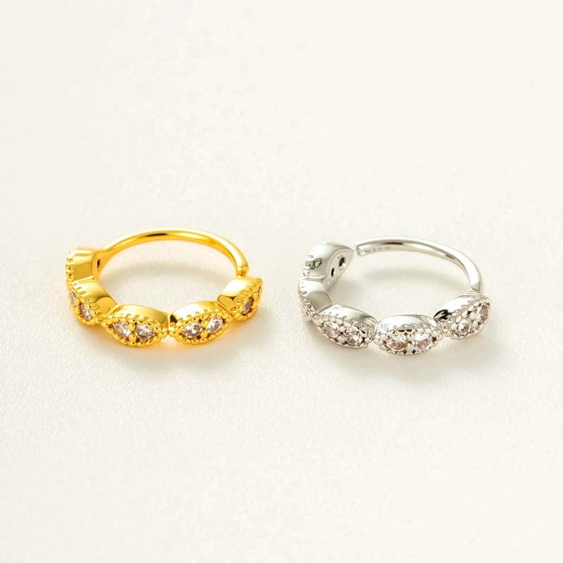 1 pièce de piercing de nez géométrique en cuivre doré et zircon pour femme Image7