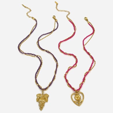 Collana con ciondolo a forma di cuore color oro in acciaio inossidabile da 1 pezzo h5 Immagine6