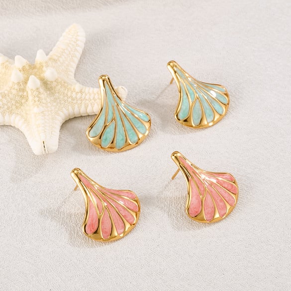 1 Pair Daily Sector Stainless Steel Gold Color Women's Stud Earrings