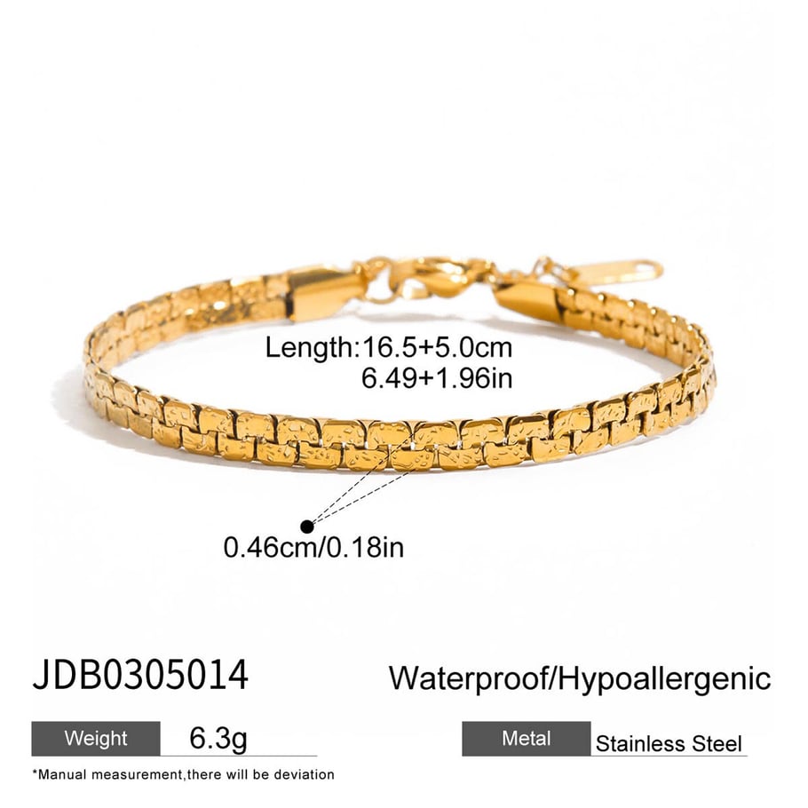 1 Piece Classic Twist Stainless Steel Gold Color Women's Chain Bracelets 