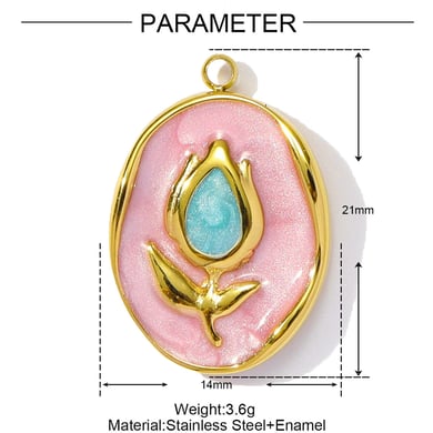 1 pieza de lujosa serie DIY de flores de acero inoxidable color dorado para mujer h5 Imagen2