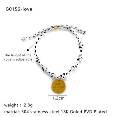 1 Stück Charm-Armband aus Edelstahl in Goldfarbe h5 Bild2