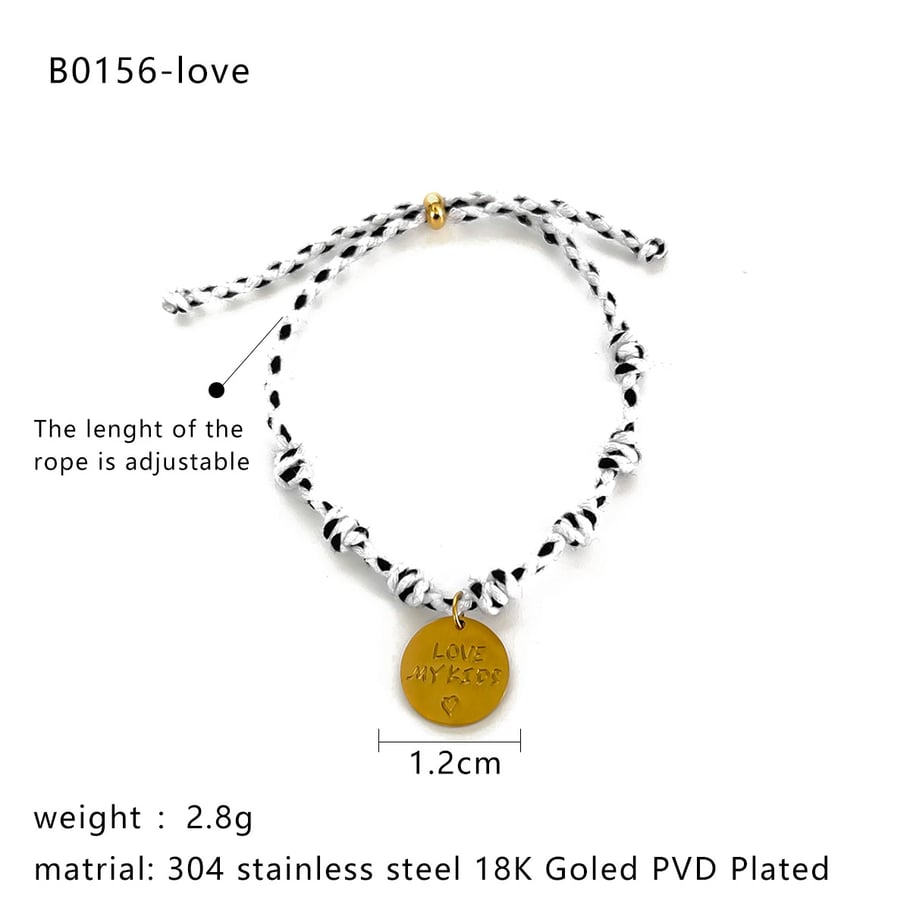 1 Stück Charm-Armband aus Edelstahl in Goldfarbe Bild2